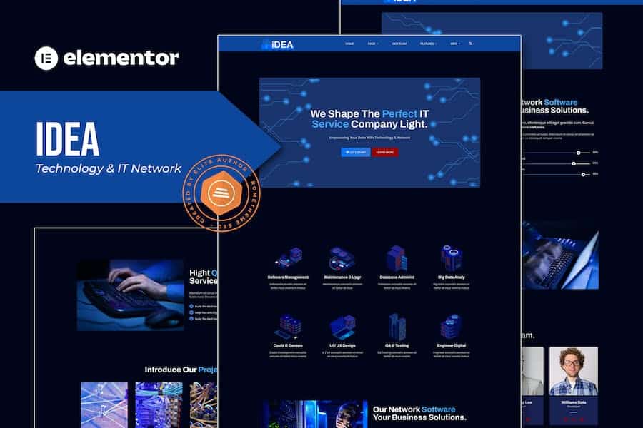 iDea - Technology & IT Network Service  Elementor Template Kit
