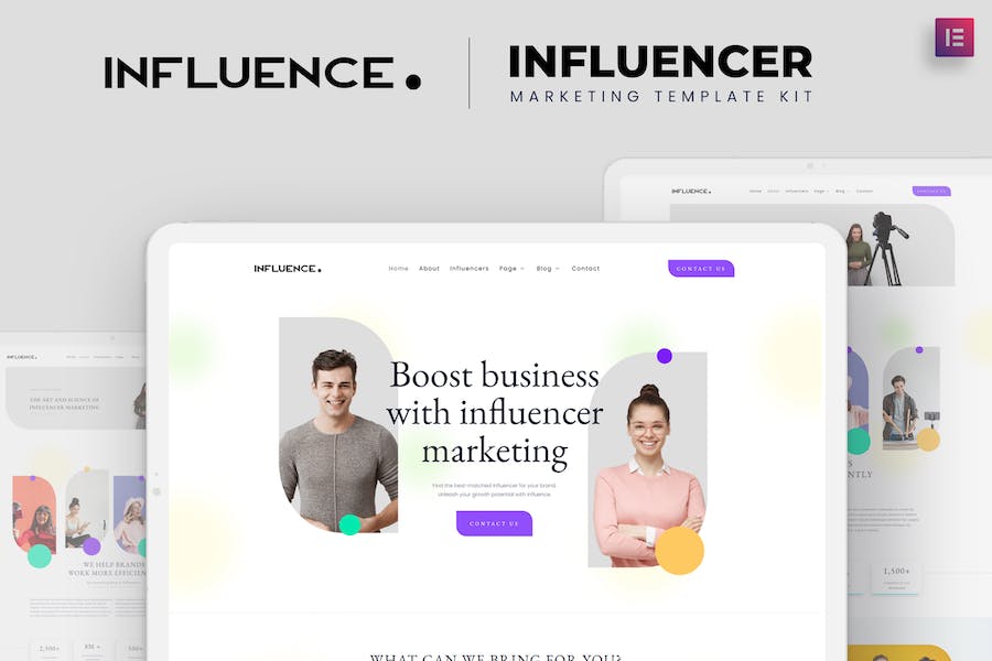 Influence - Influencer Marketing Agency Elementor Template Kit