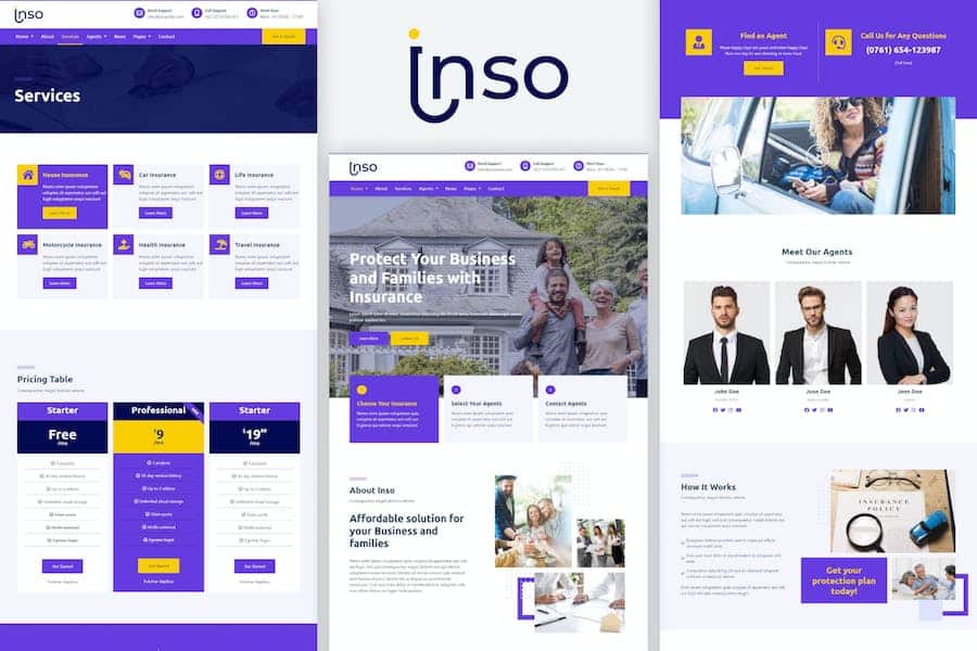 Inso - Insurance Business Elementor Template Kit