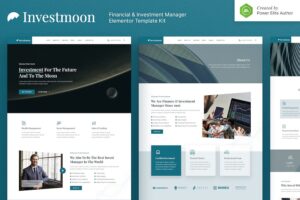 Investmoon - Finance & Investment Manager Elementor Template Kit