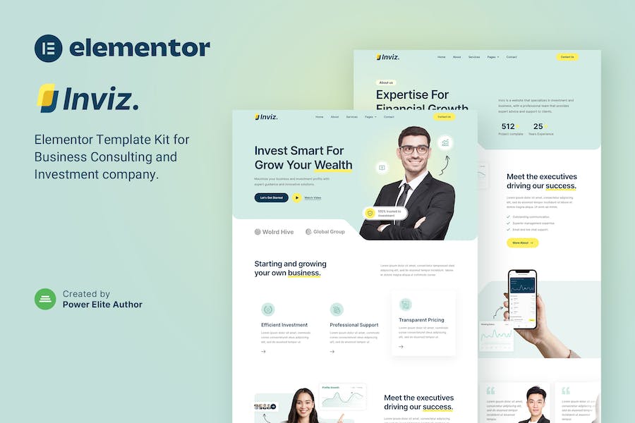 Inviz - Business Consulting & Investment Elementor Template Kit