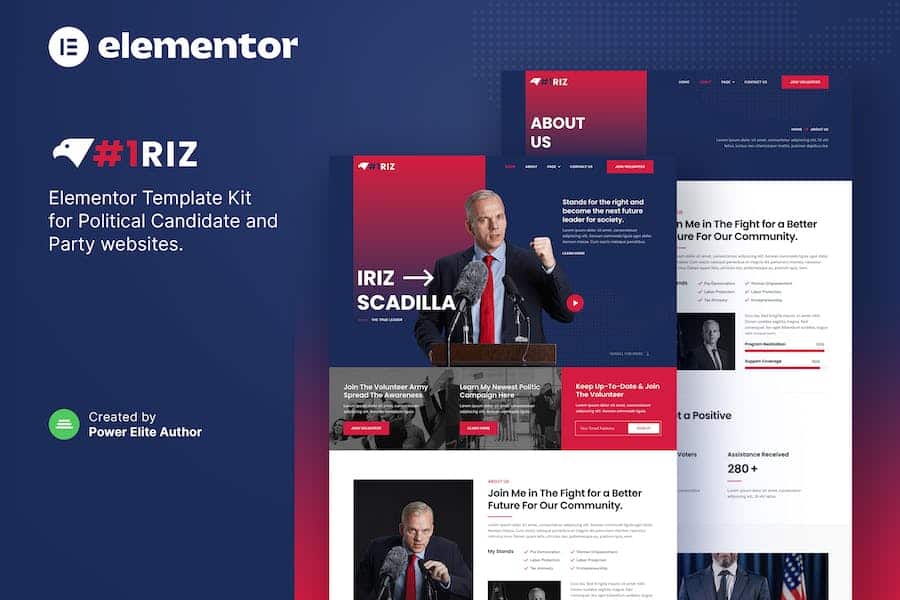 Iriz - Political Candidate & Party Elementor Template Kit