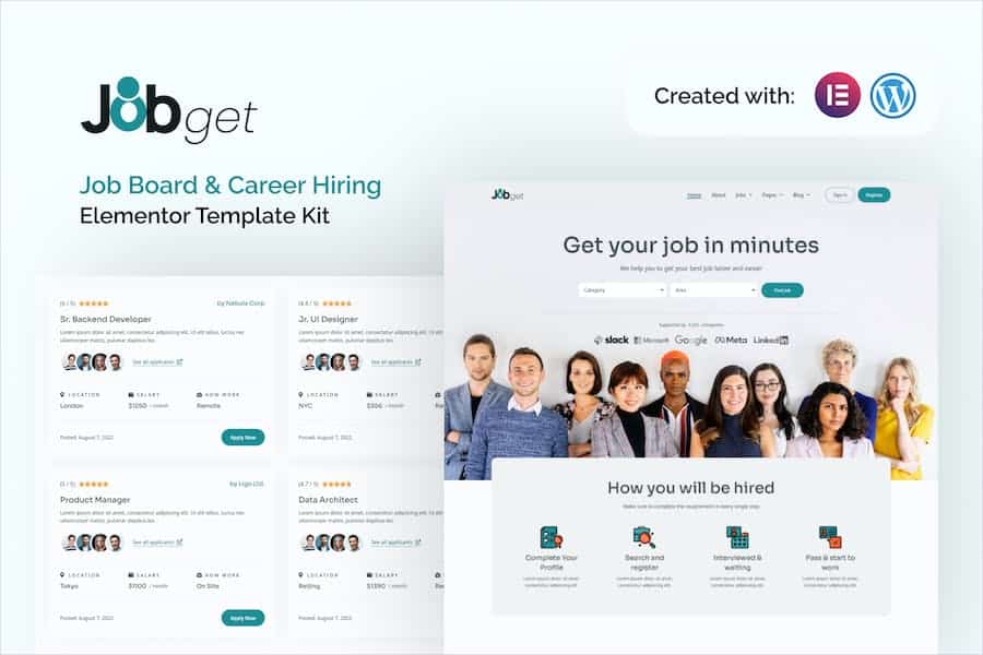 Jobget - Job Board & Career Hiring Elementor Template Kit