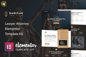 Kodelaw - Lawyer Attorney Elementor Template Kit