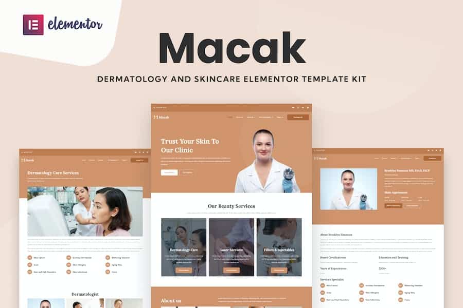 Macak - Dermatology Clinic Elementor Template Kit