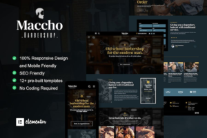 Maccho - Gentlemen Barbershop Elementor Template Kit