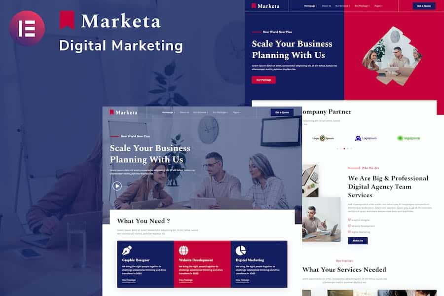 Marketa - Digital Agency Business Services Elementor Template Kit