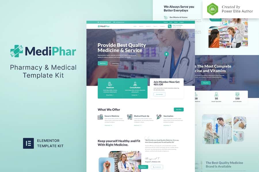 Mediphar - Pharmacy & Medical Elementor Template Kit