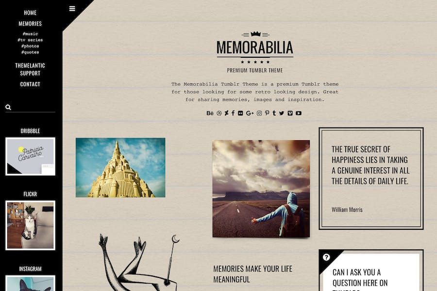 Memorabilia Tumblr Theme