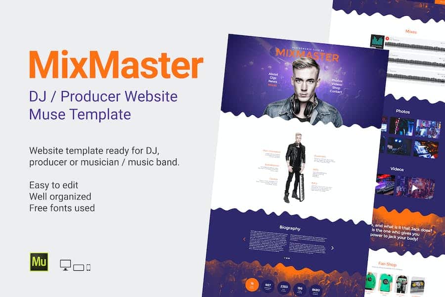 MixMaster - DJ / Producer Website Muse Template