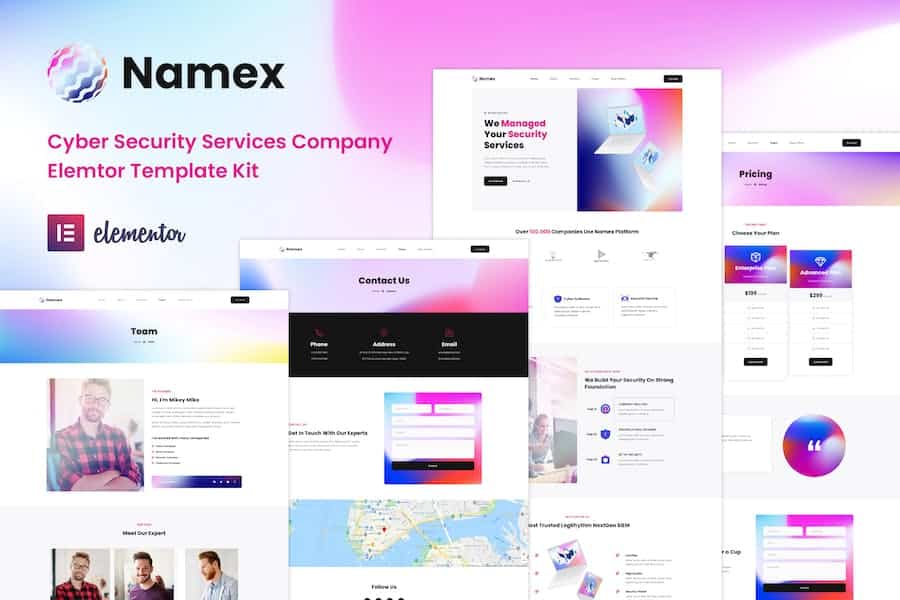 Namex - Cyber Security Services Company Elementor Template Kit