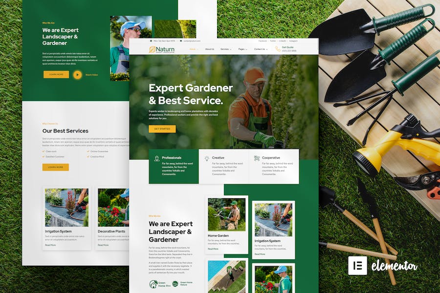 Naturn - Landscape & Gardening Elementor Template Kit