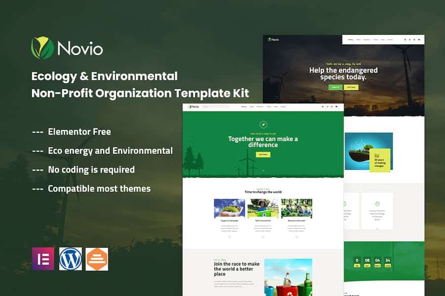Novio - Ecology & Environmental Non-Profit Organization Template Kit