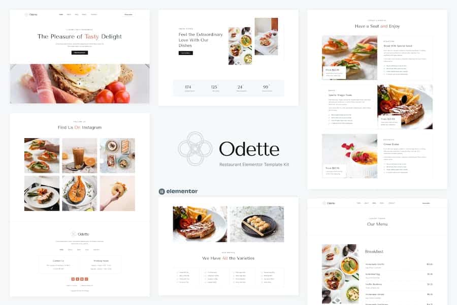 Odette - Restaurant Elementor Template Kit