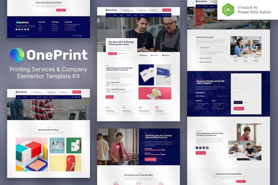 OnePrint - Printing Services Company Elementor Template Kit
