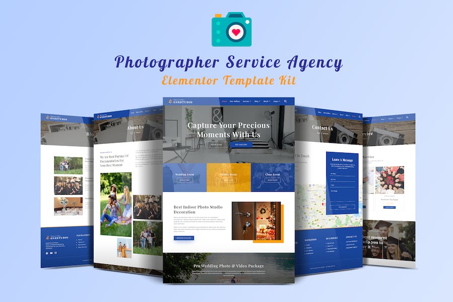 Onestudio - Photographer Agency Service Elementor Template Kit