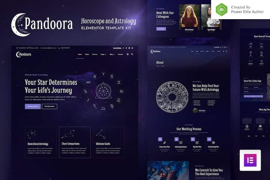 Pandoora - Horoscope & Astrology Elementor Template Kit