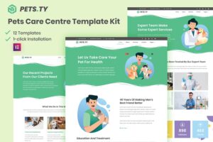 Pets.Ty - Pets Care Clinic Elementor Template Kit