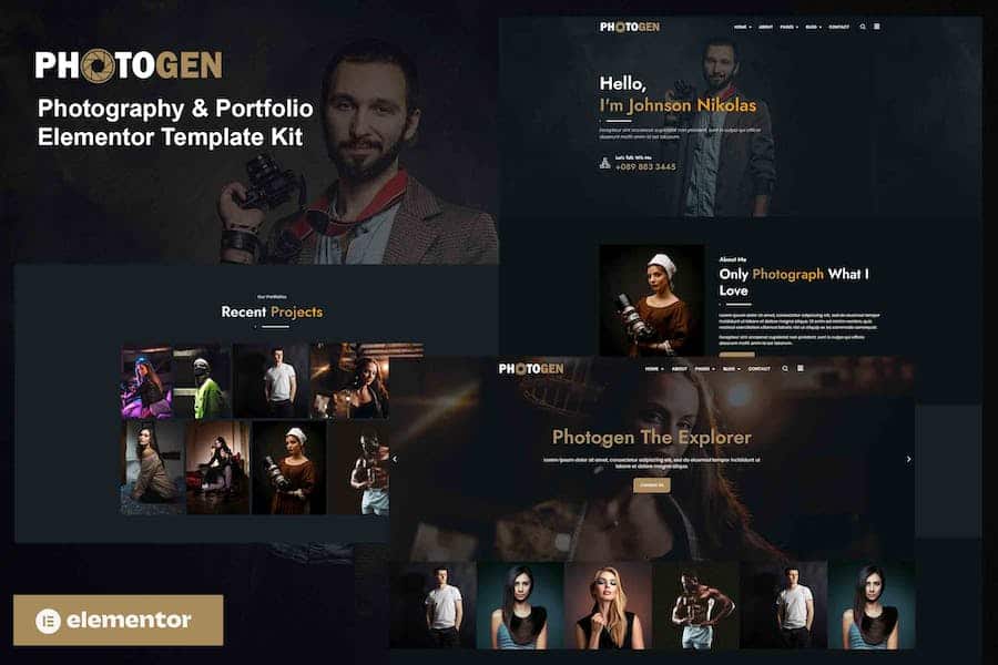 Photogen - Photography & Portfolio Elementor Template Kit