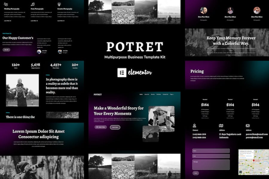 Potret - Photography Portfolio Elementor Template Kit