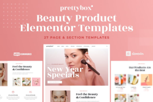Prettybox - Cosmetic & Beauty Products Shop Elementor Template Kit