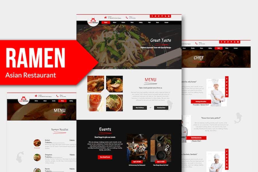 Ramen Warrior - Asian Restaurant Muse Template