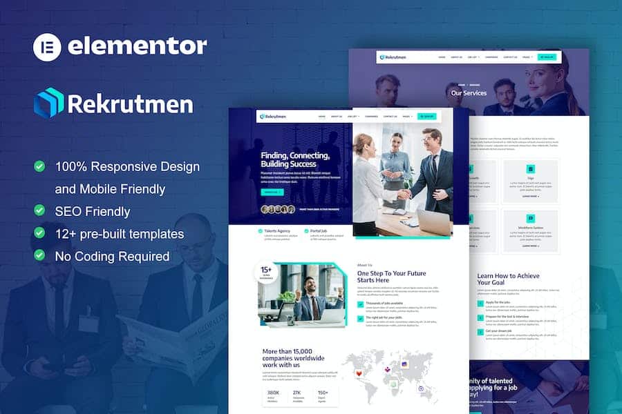 Rekrutmen - Human Resource & Recruitment Agency Elementor Template Kit