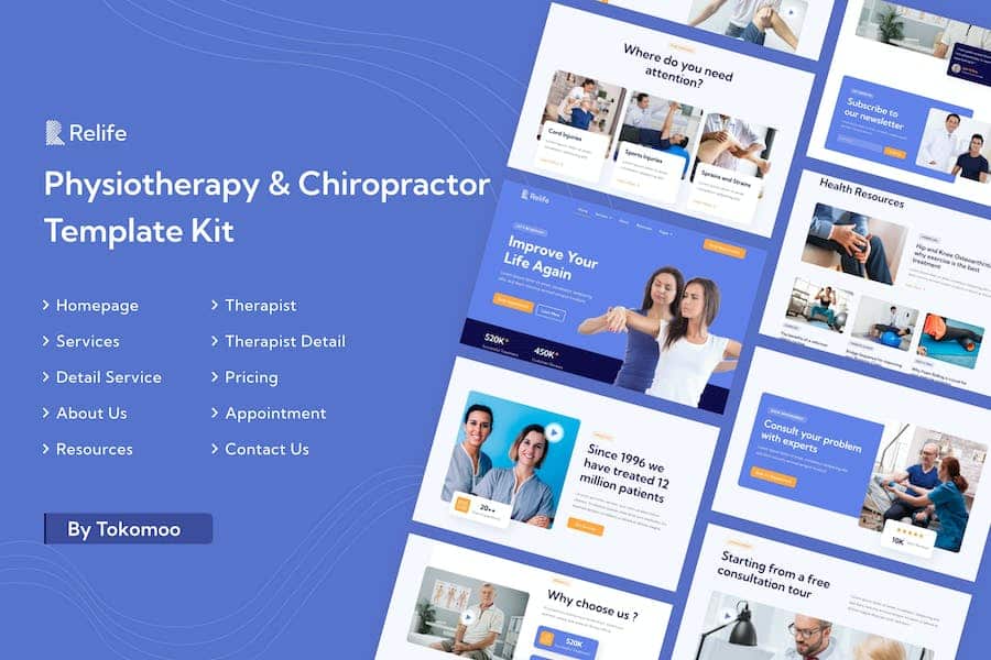 Relife - Physiotherapy & Chiropractor Elementor Template Kit