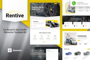 Rentive - Car Rental & Auto Dealer Elementor Template Kit