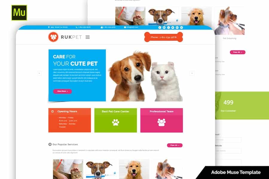 Rukpet - Pet Care Services Template
