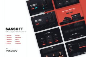 Sassoft - Mobile App & Fintech Startup Elementor Template Kit