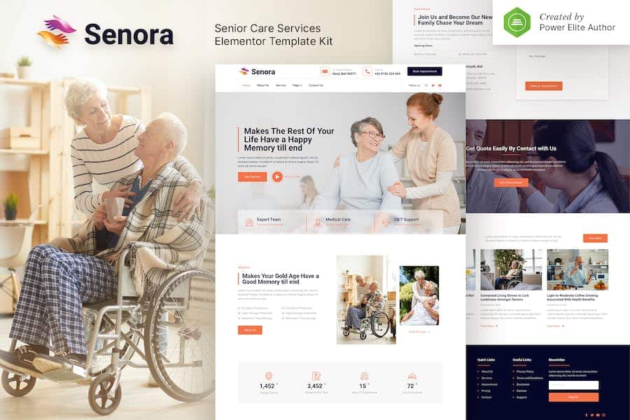 Senora - Senior Care Services Elementor Template Kit
