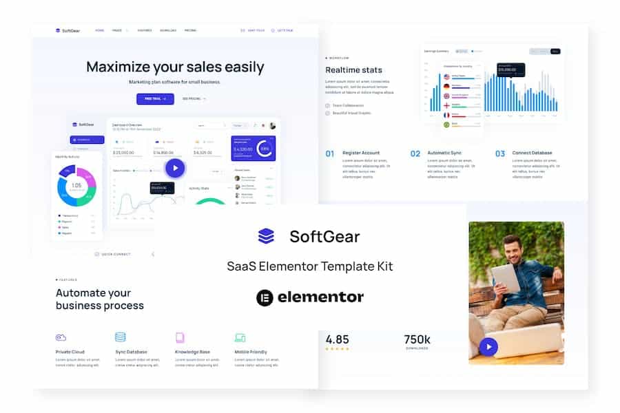 SoftGear - SaaS Elementor Template Kit
