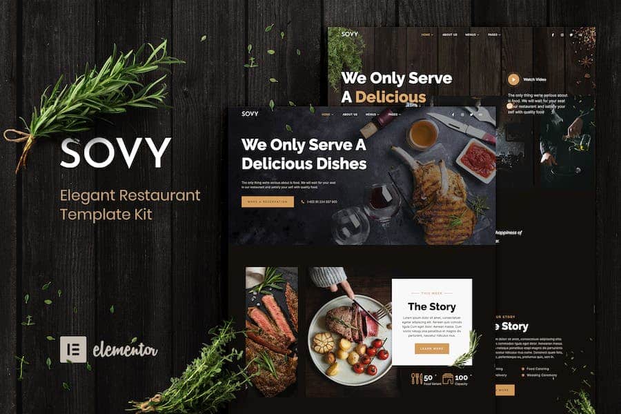 Sovy - Restaurant Elementor Template Kit