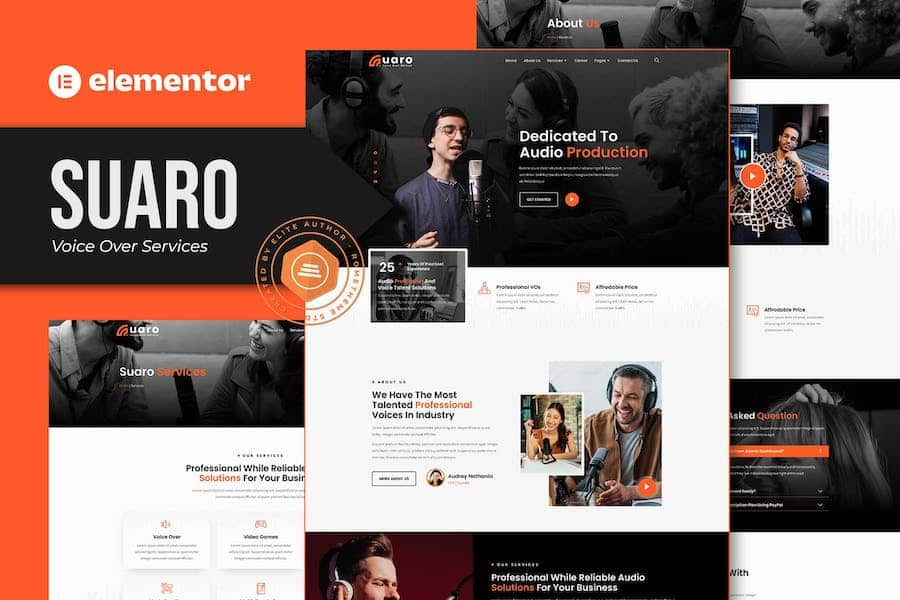 Suaro - Voice Over Services Elementor Template Kit