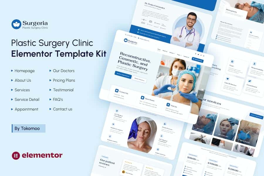 Surgeria - Plastic Surgery Clinic Elementor Template Kit