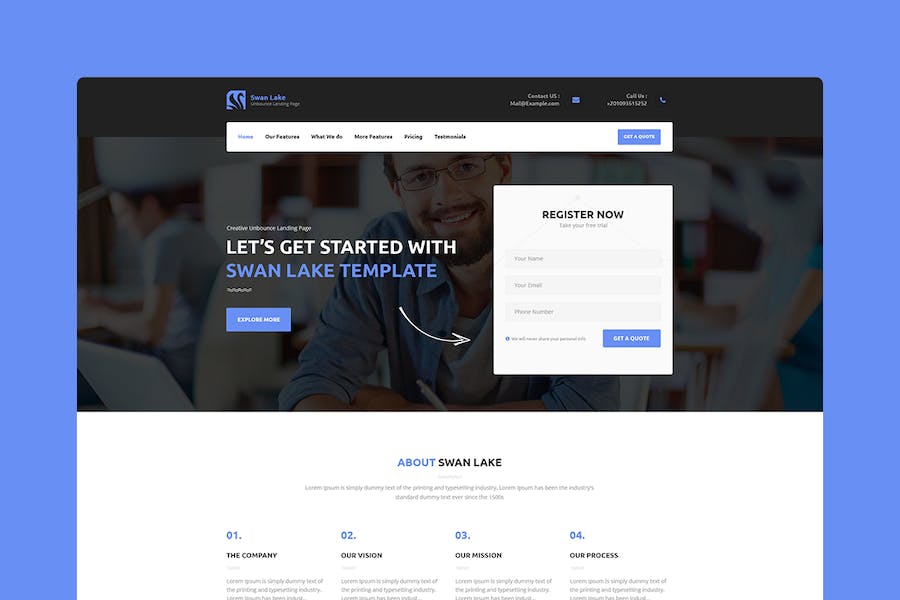 Swan Lake - CMS Unbounce Template