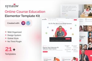 Synauw - Online Course Education Elementor Pro Template Kit