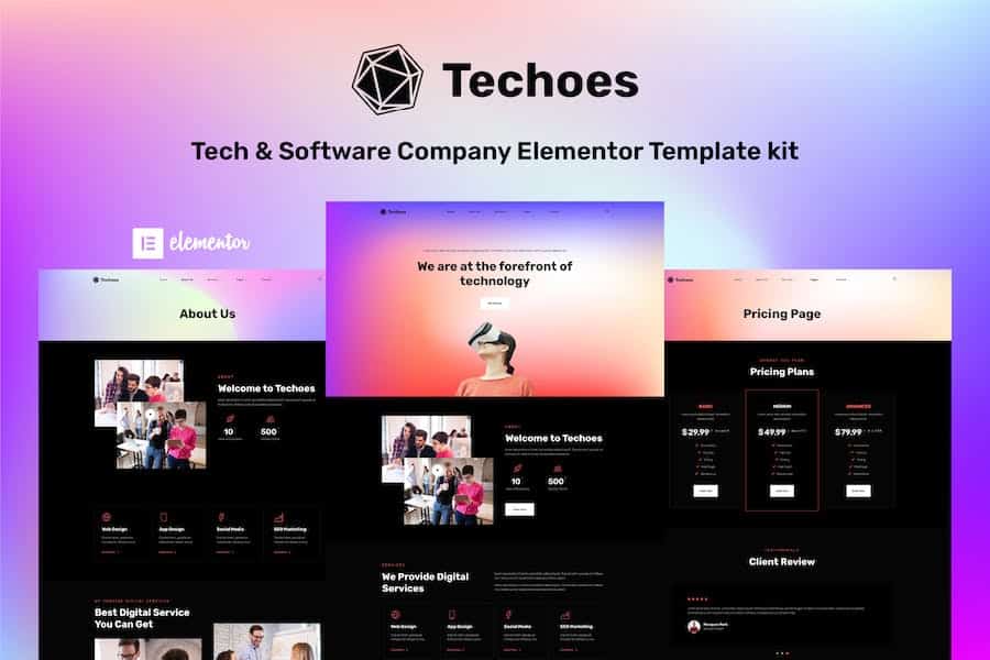 Techoes - Tech & Software Company Elementor Template kit