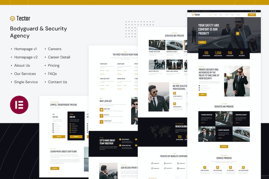 Tector - Bodyguard & Security Agency Elementor Template Kit