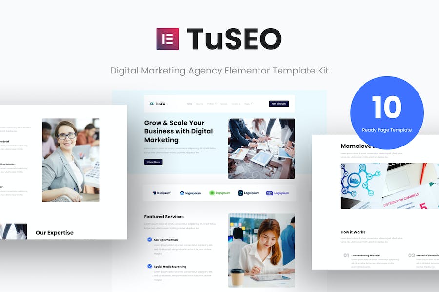 TuSEO - Digital Marketing Agency Elementor Template Kit