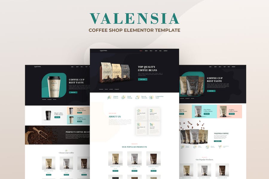 Valensia - Coffee Shop Elementor Template Kit