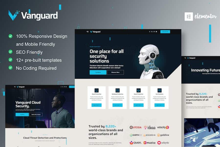 Vanguard - Cyber Security Service Elementor Template Kit