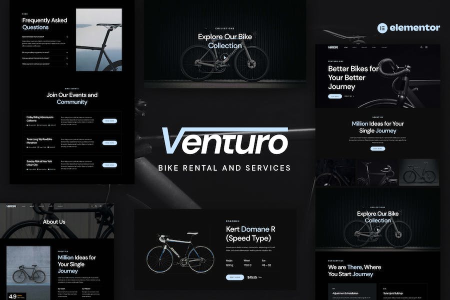 Venturo - Bike Rental and Services Elementor Template Kit