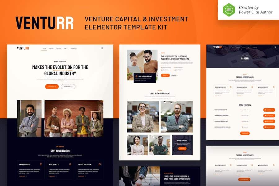 Venturr - Venture Capital & Investment Elementor Template Kit