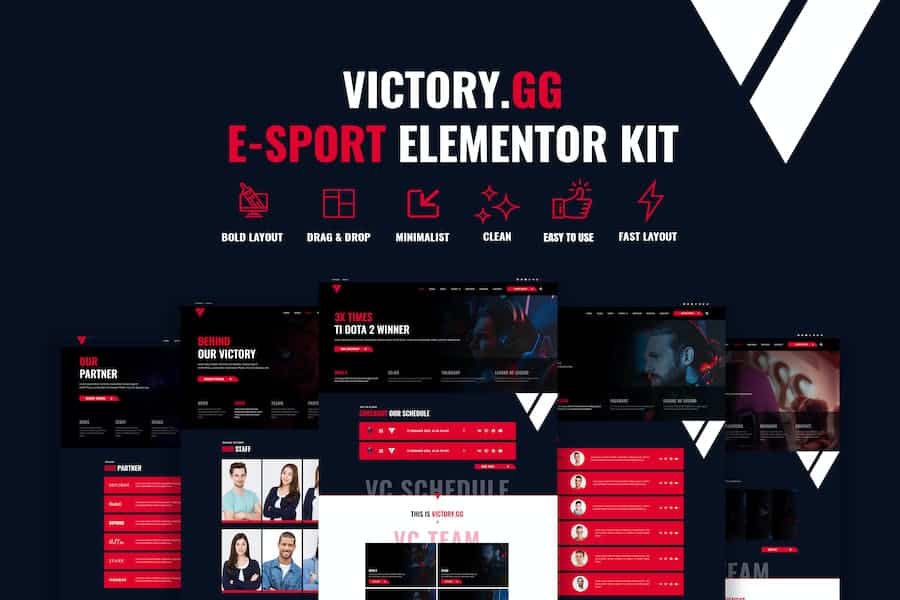 Victory - Esports & Gaming Elementor Template Kit