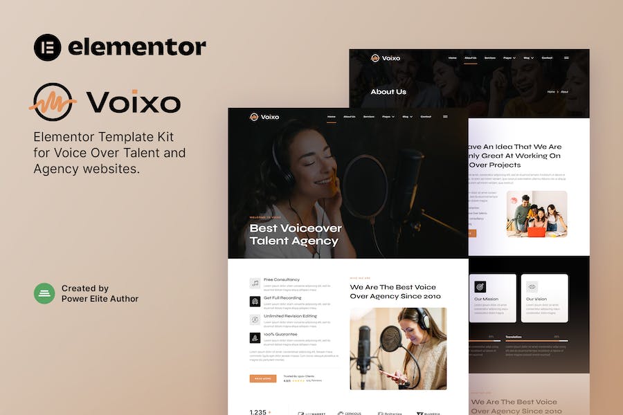 Voixo - Voice Over Talent & Agency Elementor Template Kit