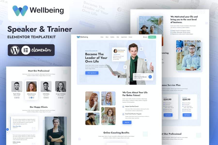Wellbeing - Speaker & Trainer  Elementor Template Kit
