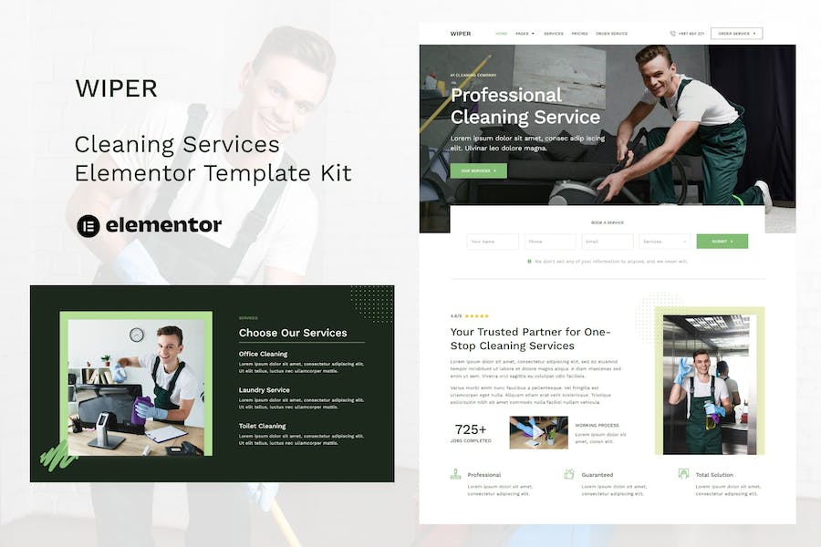 Wiper - Cleaning Services Elementor Template Kit