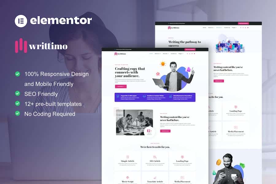 Writtimo - Content Writing Service Agency Elementor Kit